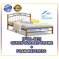[Bed Frame + Mattress SET]  Queen size bed /Katil Queen/ Tilam Queen/ Tilam Murah /Foam Mattress/ Katil Kayu Besi