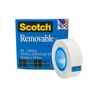 3M Scotch 811 Removable Magic Tape 3/4" X 36Yd