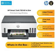 HP Smart Tank 720 | Print/Scan/Copy | Wifi Printer | Duplex | GT53/GT53XL Black/GT52 Color | 5k Page