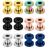 Screw Fit Ear Gauges Kit Surgical Steel Tunnel Expander Earrings Earlobe Plugs Body Piercing Jewelry