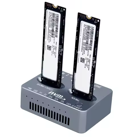 Dual-Bay NVME Docking Station Gen2X 20Gbps M.2 SSD Enclosure M/B M Key Solid Disk Case M.2 M.3 NVME