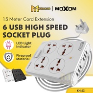 MOXOM Power Socket Extension Plug With USB Plug Socket Plug KH-63 Power Socket With USB Power Strip Universal Plug 3 Pin