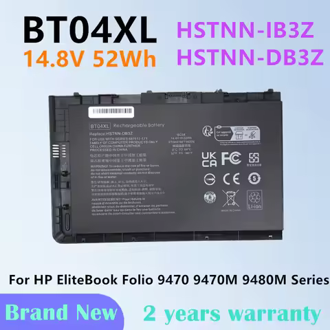 14.8V 52Wh Laptop Battery For HP EliteBook Folio 9470 9470M 9480M Series BT04XL HSTNN-IB3Z HSTNN-DB3