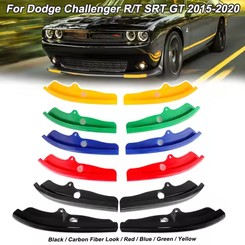 2pcs Car Front Bumper Lip Spoiler Protector Corner Cover For Dodge Challenger R/T SRT GT 2015-2020 L
