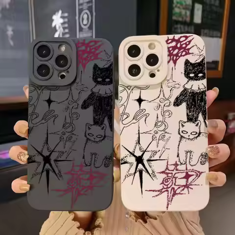 Y2K Cool Cat Fashion Pupil Silicone Phone Case For Samsung A03 A10S A12 A13 A21S A22 A30 A31 A32 A42