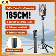 VTX Tongsis Tripod 3in1 Bluetooth 185cm Remote Tripod Selfie Stick 360 Height 185cm Portable Traveli