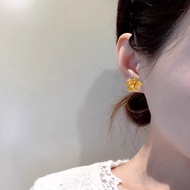 Beautiful Flower Earrings Retro Titanium Steel Earrings High-End Women's Retro Earrings