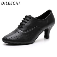 【Hot demand】 Dileechi Women's Latin Danc Shoes Genuine Salsa Bollroom Dancing Shoes Heel 6cm Soft Outsole