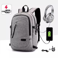 15.6 Inch Laptop Backpack USB Charging + Headphone Hole Large Capacity Business Multi Function Laptop Bag For MenWomen Travel