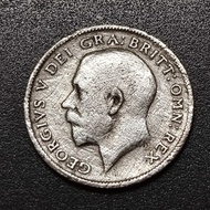 UK King George V 6 Pence Silver Coin 1920