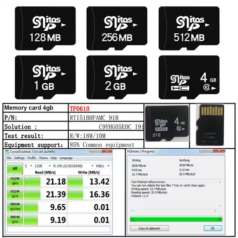 100pcs/lot flash memory card carte memoire 4GB 2GB TF card 1GB Mini Sd Card 128MB 256MB 512MB for MP