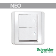 Schneider NEO 10A x 250V 2G Horizontal Dolly Switch E3032H1_EWWW_G2/E3032H2_EWWW_G2