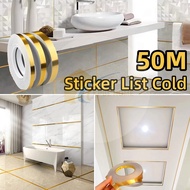 50M GOLD Wall Strip Plate List STICKER STICKER Ceramic Divider STICKER 1cm/ 1.5cm/ 2cm/ 2.5cm 3cm/ 4
