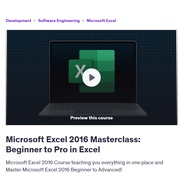 Video Course- Microsoft Excel 2016 Masterclass: Beginner to Pro in Excel | Learn Excel | Excel Cours