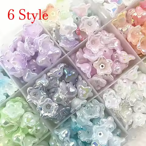 100Pcs/lot Acrylic Bellflower Beads Caps Jewelry Findings Charms Bracelets Spacer Beads for Jewelry 