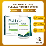 LAC Fullcal 800 240 Caplets/Fullcal Powder 60 Sticks – Calcium with Vitamin D for Bone Strength & Te