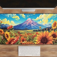 Sunflower Desk Mat, Mountain Mousepad, Scenic Office Pad, Detailed Desk Mat, Vibrant Print Mat - Office Accessory &amp; Floral Work Mat