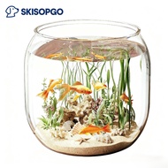 SKISOPGO Plastic Fish Tank Transparent Aquarium Bowl Desktop Decoration ikan laga akuarium