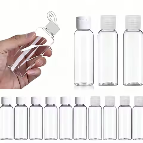 10Pcs 5ml-100ML Clear PET Plastic Empty Bottles Travel Sample Container with Flip Cap For Liquids Sh