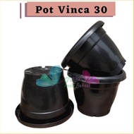 Pot Gentong VINCA 30 Hitam Pot Plastik Bunga Jumbo Besar Tebal Murah