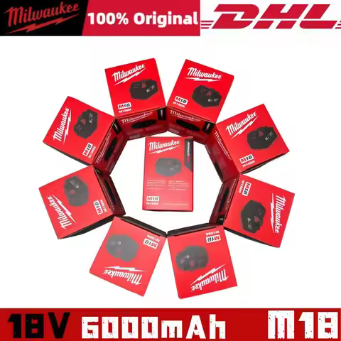 18V battery Original Milwaukee M18B8 M18B9 6.0Ah 6000mAh, fast charging compatible with Milwaukee po