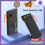 PD X -30k Selling power bank big 30000mah power bank with built-in cable Super Fast Charge indicator 4in1 USB charging