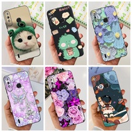 Itel A56 A 56 Pro Cute Cat Dinosaur Pianted Phone Casing ItelA56 A56Pro Black Silicon Soft Case