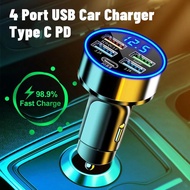 Fast Charger 150W 5 Ports Car Charger Pd Qc3.0 USB C Car Phone Charger Type C Car Adapter for Xiaomi