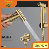 [48H Shipping]Bidet Faucet Hand Protable Toilet Bidet Sprayer Stainless Steel Toilet Bidet faucet With Dual Water outlet Gold Brushed Bathroom Shower Head Self Cleaning