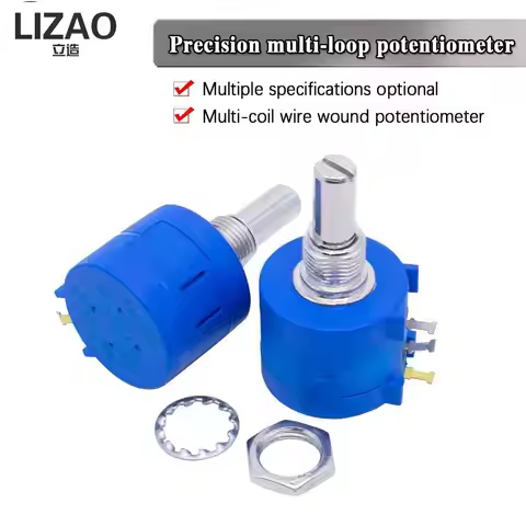 WAVGAT 3590S Multiturn Potentiometer 500 1K 2K 5K 10K 20K 50K 100K ohm Potentiometer Adjustable Resi