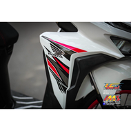 TEM RỜI mẫu sọc đỏ đen cho Vario 150 trắng