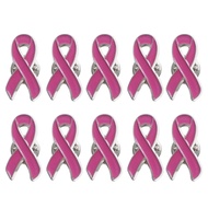 LU Pack of 10pcs Pink Ribbon Lapel Pin Breast Cancers Research and Awareness Brooches Set Coat Shirt