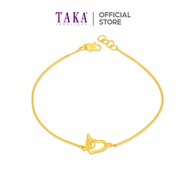 TAKA Jewellery 916 Gold Heart-shaped Angel Wing Bracelet
