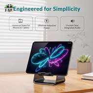 [F&O]  Induction Speaker with Adjustable Phone Stand Wireless HD Sound for Desktop Watching Live Str