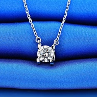 new Solid 14K White Gold AU585 Platinum PT950 Moissanite Diamond Necklace Simple cow head section se
