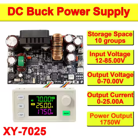 XY7025 70V/25A/1750W CNC Stabilized Voltage Power Supply Buck Converter CC CV Constant Voltage Const