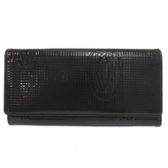 Cartier Happy Birthday Patent Leather Black Long Wallet 0024 [Used] CARTIER