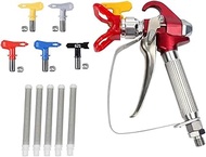 Dent-de-lion Airless Paint Spray Gun High Pressure Paint Gun XS-818 + 5 Nozzles for Airless Gun (109