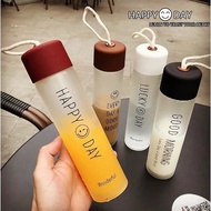 HAPPY TRANSPARENT GLASS DRINKING BOTTLE 350MLDAY GQ-7 GQ-8