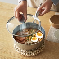 日本霜山 單柄不鏽鋼湯鍋/雪平鍋(附蓋)-1.8L (電磁爐IH爐可用)