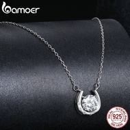 Bamoer 925 Sterling Sliver Necklace Horseshoe Moissanite Jewelry Gifts for Women