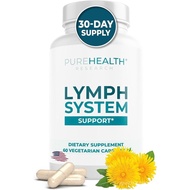 PUREHEALTH RESEARCH Lymph System Support Supplement - Lymphatic Drainage Supplement with Dandelion E