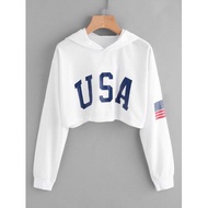 Korean CROP HOODIE ML XL 2XL 3XL 4XL 5XL 6XL HOODIE WOMEN CROP USA WOMEN