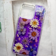 手作押花手機保護殼| iPhone 13 Pro | 紫色控