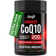 High Absorption CoQ10 200MG Co Q10, 200mg 120 Softgels for Heart Health & Energy Production Enhanced