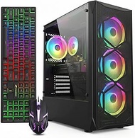 STGAubron Gaming Desktop PC, Radeon RX 580 8G, Intel Core i7 up to 3.9G, 16G RAM, 1T SSD, WiFi 6, BT