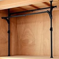 Yamazen WJO-717(BK) Push-in Hanger Rack, Total Load Capacity 132.3 lbs (60 kg), Extendable, Width 28