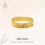 [Kedai Emas Gemilang] 2001685 Gold Band Ring (21) (2G) [916 Gold]