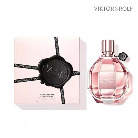 Viktor & Rolf Flowerbomb Perfume 100ml 3.4oz, Rich Floral Rose Patchouli Woody Scent, Long Lasting F