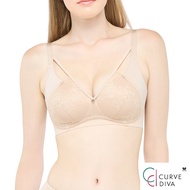 Wacoal Curve Diva บราไร้โครงเก็บกระชับ สาวคัพใหญ่ รุ่น WB7545 สีเบจ (BE)
